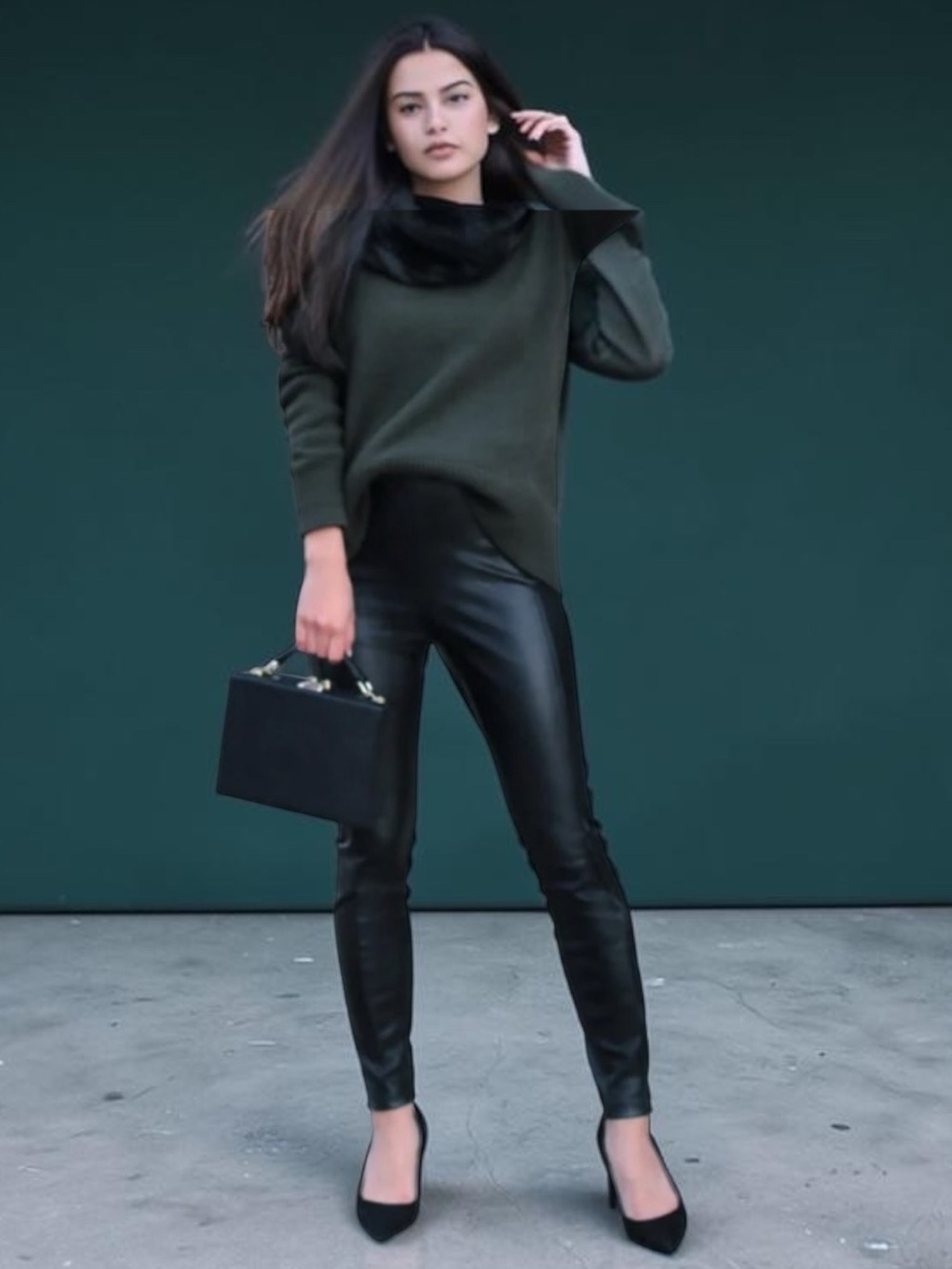 Banana Republic Devon Vegan Leather High Rise Leggings Black Size 8